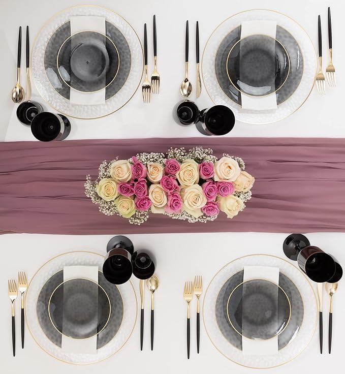 PLASTICPRO 64 Piece Combo Plate Set includes 32-7'' inch Plates & 32-10'' inch - Image 3