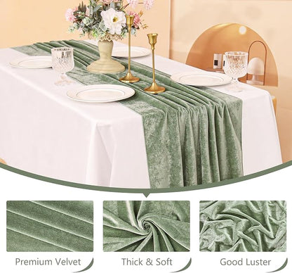 Velvet Table Runner 20 x 120 Inches 10ft Luxurious Thick Soft Velvet Christmas - Image 3