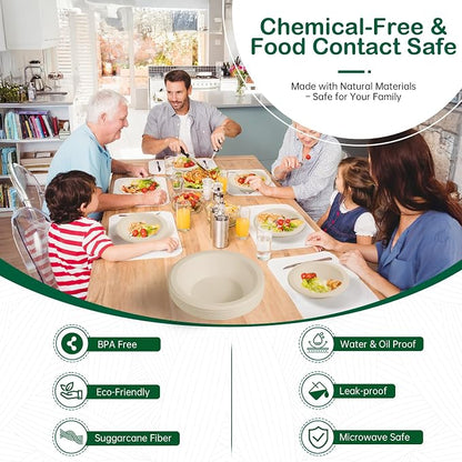 16 oz 128-Pack Compostable Paper Bowls, Disposable Salad & Soup Bowls, - Image 4