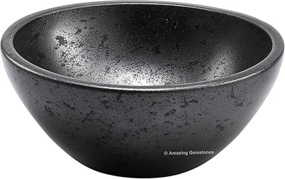 Hematite Crystal Bowl - 2 Inch Decorative Bowls for Room and Home Decor - Gemstone Healing Crystals for Elegant Display, Positive Energy Balance and Gift