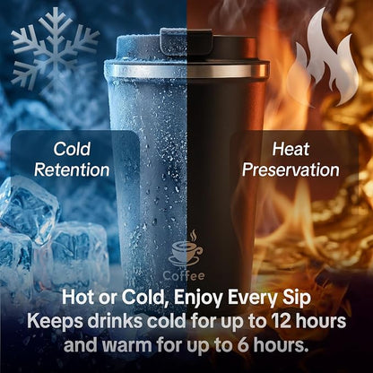 17oz Travel Coffee Mug, Leakproof Vacuum Coffee Cup Insulated Tumbler | 304 - Image 7
