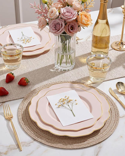 bUCLA 180PCS Pink Plastic Plates - Image 7