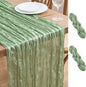 Asee'm 2pcs Sage Green Cheesecloth Table Runner Summer 10FT Gauze Sheer | Boho by Aseem