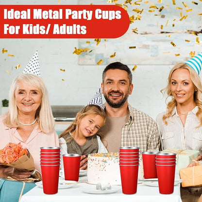 Mimorou 20 Pack 16 oz Stainless Steel Pint Cups Metal Cups Unbreakable Drinking - Image 4