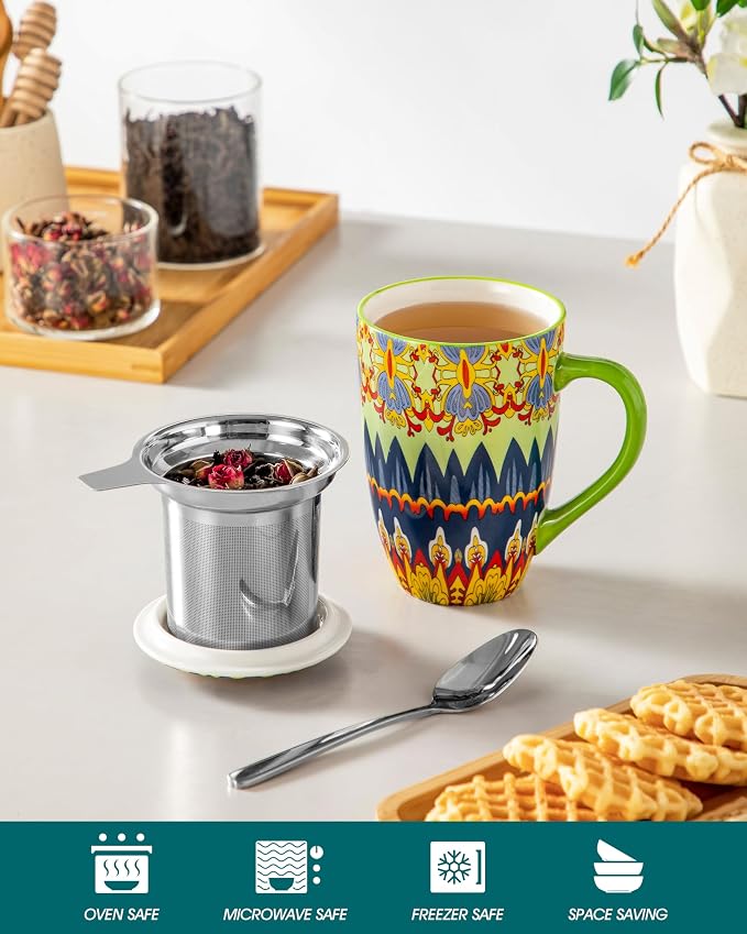 vancasso 18 Oz Tea Infuser Mug - Image 4