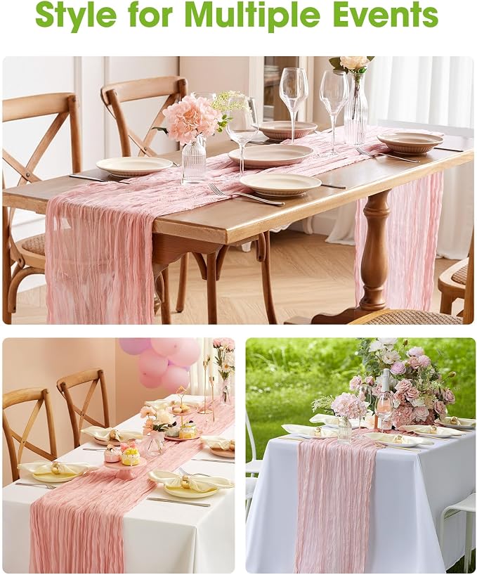 Pureegg 12-Pack Cheese Cloths Table Runner, Baby Shower, Wedding and Farmhouse - Image 6
