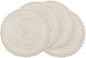 SHACOS Round Placemats Set of 4 Boho Braided Border Table Place Mats by SHACOS