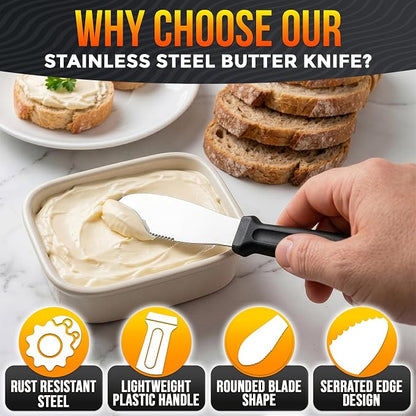 4 Pcs Butter Knives, 4 Inch Stainless Steel Blade | Butter Spreader Knives - Image 3