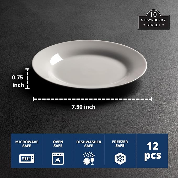 10 Strawberry Street 7.5" Catering Round Salad/Dessert Plate - Image 6