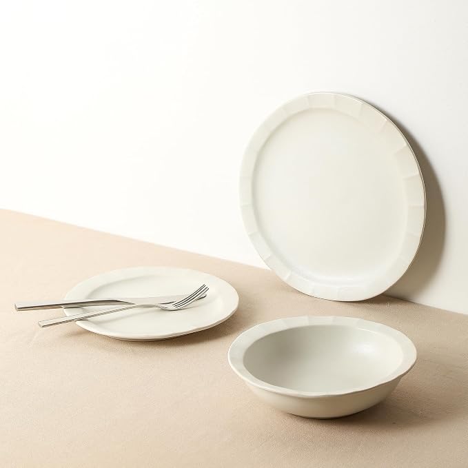 Stone Lain Oasis Stoneware Plate Dish Set, 4-Piece Dinner Plates - Image 5