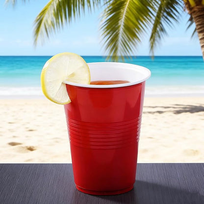 TashiBox 12 oz Red Plastic Party Cups - Image 5