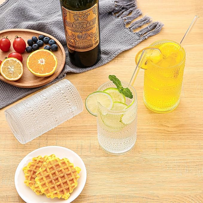 16oz Clear Hobnail Drinking Glasses - Image 8