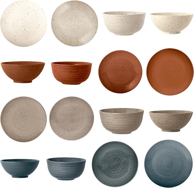 Sango Siterra Painter's Palette 16-Piece Stoneware Dinnerware Set - Image 8