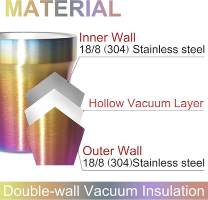 Stainless Steel Cups 4 Pack 6oz Double Walled Insulated Cups Stackable Travel - Image 3