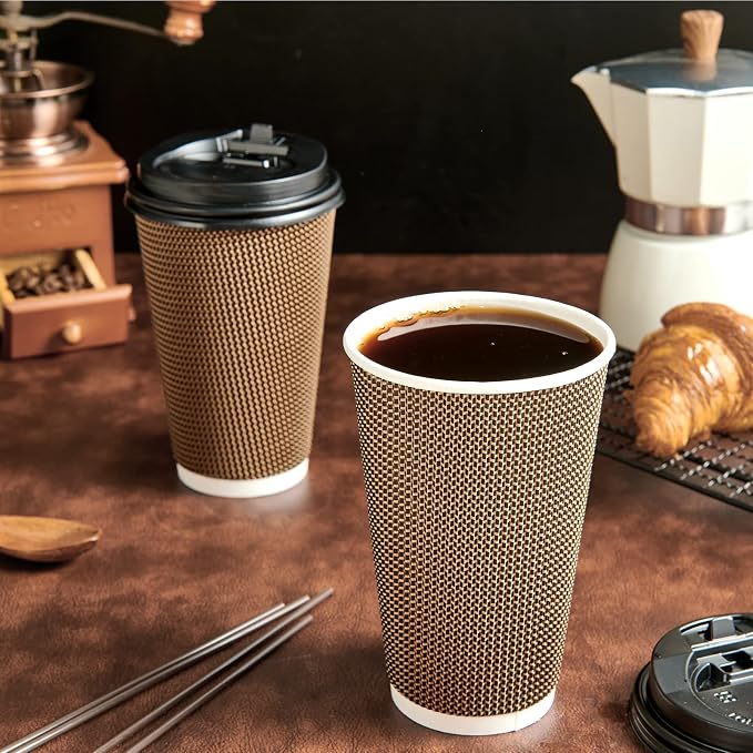 LITOPAK 80 Pack 16 oz Disposabel Paper Cups, Coffee Cups - Image 5