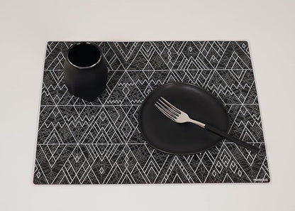 Mintrico placemat for Dining Table Set of 2 Silicone Heat Resistant Non Slip (Charcoal)