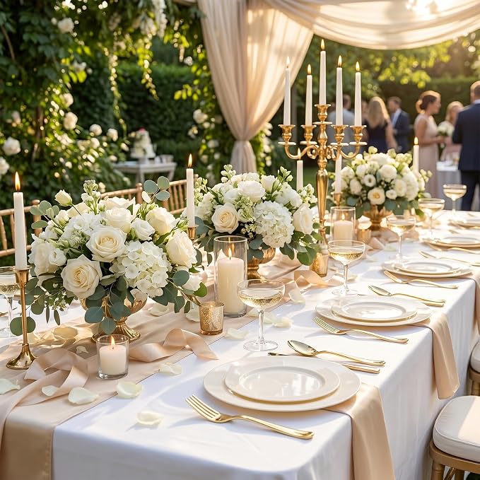 102 Pcs Ivory Plastic Plates, Disposable Party Plates Include 51 Ivory Dinner - Image 5