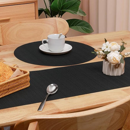 Table Runner 55 Inches Long, Vinyl Woven Heatproof Table Runners | Washable - Image 4