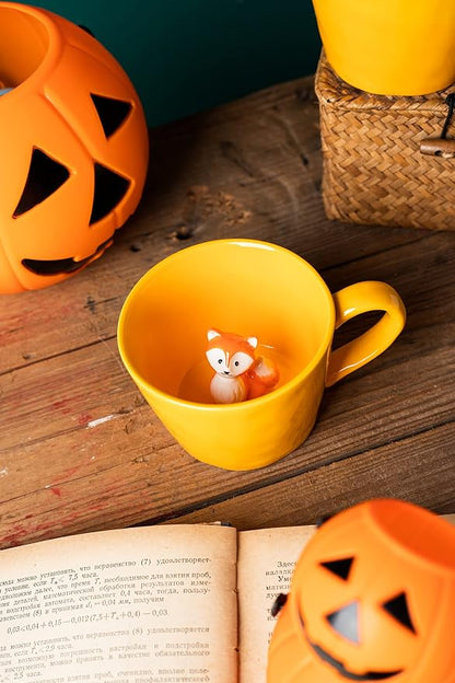 DIHOclub Fox Ceramic Cup Hidden 3D Animal Inside Mug, Cute Cartoon Handmade - Image 6