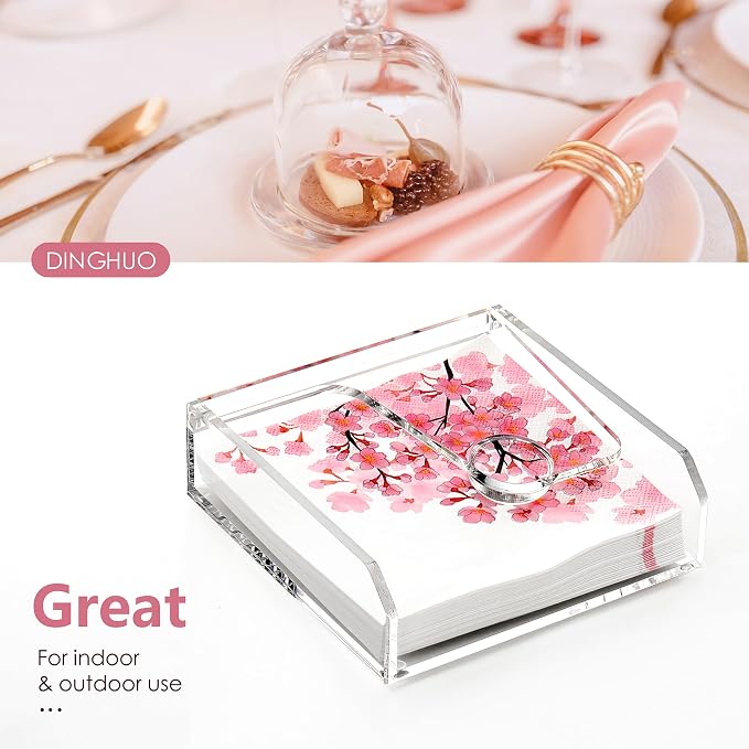 DINGHUO Acrylic Napkin Holder for Table, Suitable for Kitchen, Outdoor & Indoor - Image 7