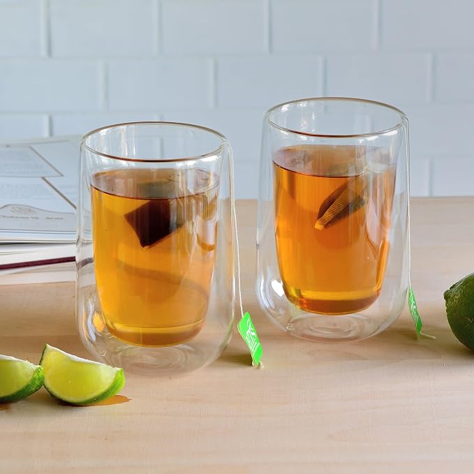 Youngever 2 Pack Glass Coffee Cups, Double Wall Thermo Insulated Coffee Cups - Image 4