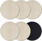 Simple Line Linen Texture Coasters Set of 6, Non-Slip Cup Coaster Mat by PIEPLE