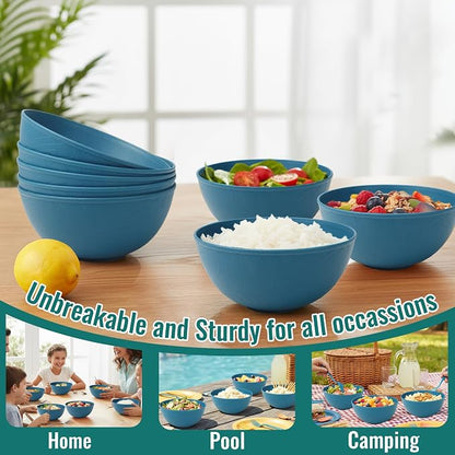 40 OZ Wheat Straw Bowls sets of 8, Anti-Scald Large Ramen Bowls - Image 7