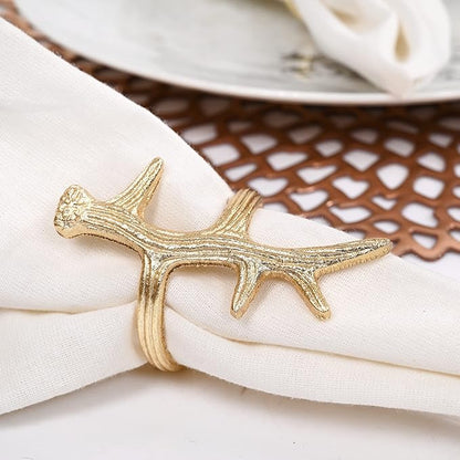 12 Pcs Napkin Rings Set - Farmhouse Cloth Napkin Holders - Ideal Décor for Christmas, Weddings, Family Gatherings, Formal Dinners, Banquets & Everyday Dining (Gold) - ALPHA Living HOME