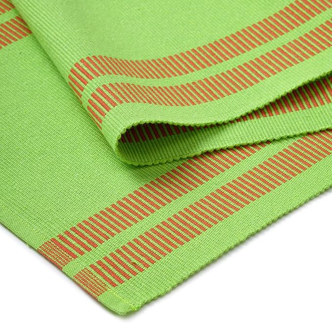 Encasa XO Table Runner, Yarn Dyed Ribbed Cotton 13"x72" | Ladder Green - Image 5