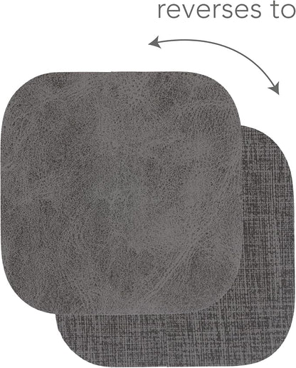 KAF Home Santiago Set Of 4 Faux Leather Coasters - Image 2