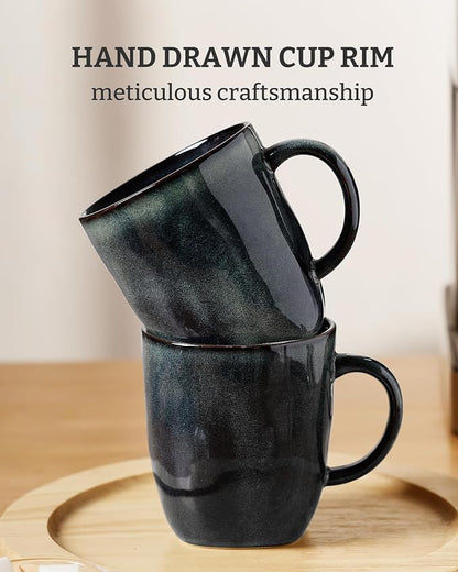 famiware Coffee Mugs Set of 4, Ocean Square 13oz Coffee Cup Set - Image 5