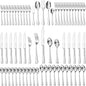 KINGSTONE 65 Pieces Silverware Set for 12, Premium Stainless Steel Flatware Set with Serving Utensils, Heavy Duty and Modern Design Cutlery Set, Mirror Polished, Dishwasher Safe
