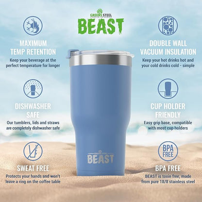 Beast 30 oz Tumbler Stainless Steel Vacuum Insulated Coffee Ice Cup Double Wall - Image 6