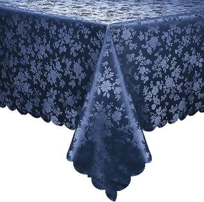 Smiry Rectangle Table Cloth, Waterproof Heavy Duty Vinyl Tablecloth, Wipeable Washable Table Cover for Kitchen and Dining Room (Navy Blue, 54" X 108")
