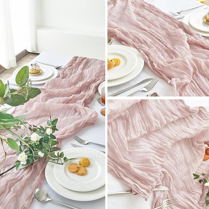 IVAPUPU Dusty Pink Table Runner 120 Inches - Image 7