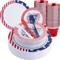 LIYH 180 Pcs 4th of July Plastic Plates Red White Blue, Plastic Silverware by LIYHLoveinyourheart