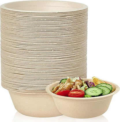 150 Pack 16 OZ Compostable Disposable Paper Bowls by ECOLipak