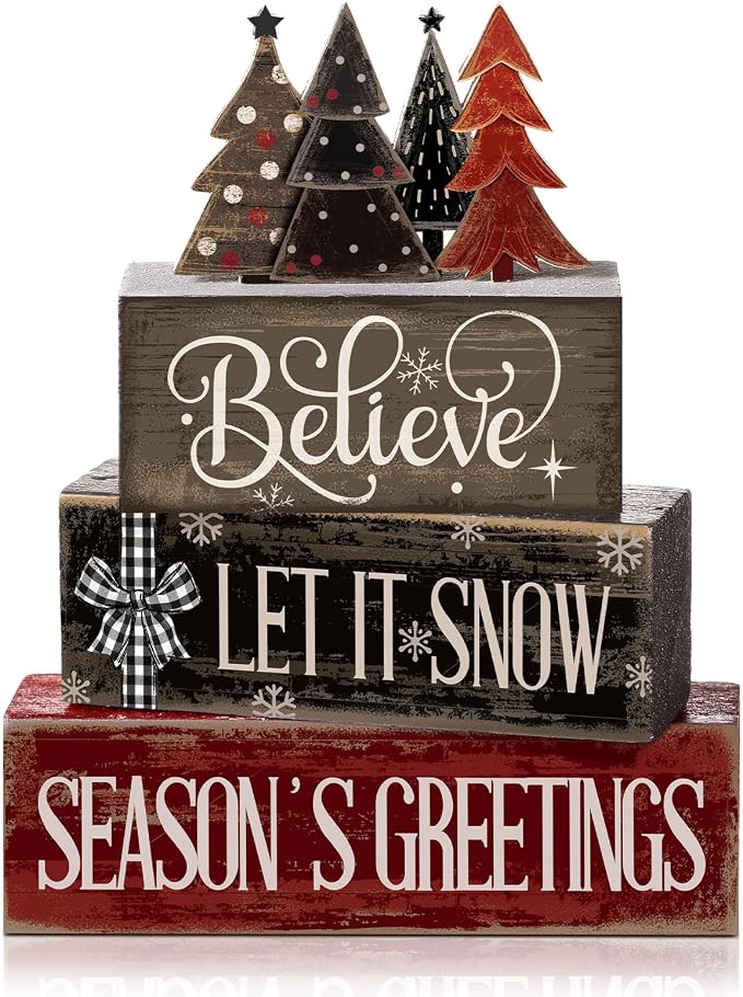 Moucuny 4 Pcs Christmas Table Decor Christmas Tree Centerpiece Rustic by Moucuny