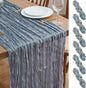 Asee'm 6pcs Dusty Blue Cheesecloth Table Runner Summer 10FT Gauze Rustic | Boho by Aseem