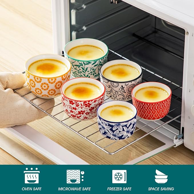vancasso Selene 6 Oz Porcelain Ramekins Set of 6 - Image 5
