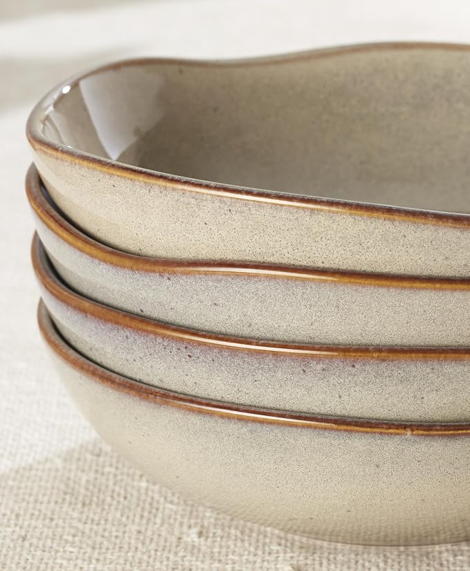 Oneida Dinnerware Set, Organic Shades Oatmeal Pasta Bowls, Service - Image 3
