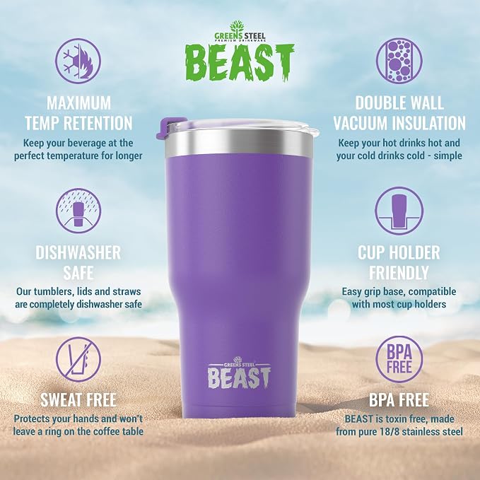 Beast 30 oz Tumbler Stainless Steel Vacuum Insulated Coffee Ice Cup Double Wall - Image 6