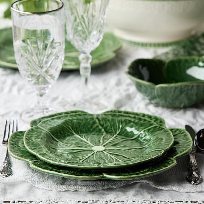 Le Jardin Green Cabbage Plates 3D SALAD/DESSERT PLATES, SET OF FOUR - Image 6