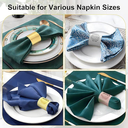 Christmas Napkin Rings Set of 200, 5 Colors in 1, Reusable Adjustable Napkin Bands for Holiday Parties, Wedding, Thanksgiving Table Decor, Waterproof Tear-Proof (Mix Colors) Great Gift Idea