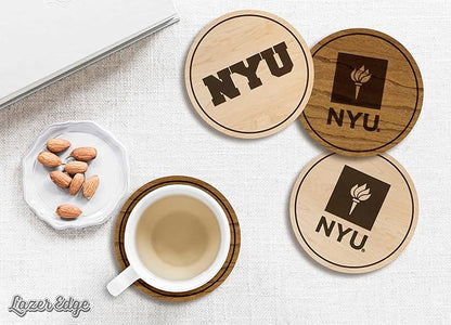 LazerEdge New York Violets Wooden Coaster Set - Maple Wood - Officially Licensed Product - 4-Pack