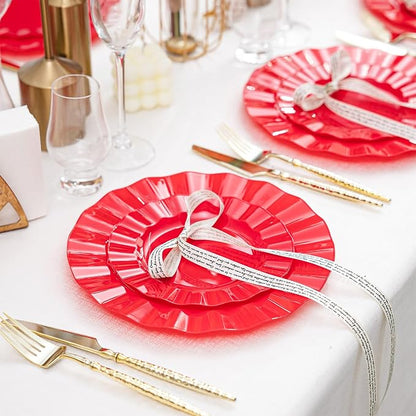 72 Pack Red Plastic Plates, Thanksgiving - Image 3