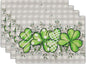 Shamrock St. Patrick's Day Placemats Set of 4 Eucalyptus Leaf Non-Slip Place Mat 12x18 Inch Spring Seasonal Holiday Bufflao Plaid Table Mats for Party Kitchen Dining Decoration
