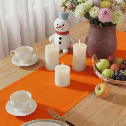 Orange Table Runner, Waterproof Washable Runners 108 Inches Long | Reusable - Image 6
