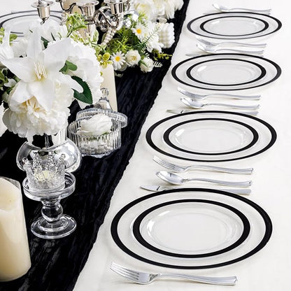 U-QE 120pcs Black Plates Disposable - Image 4