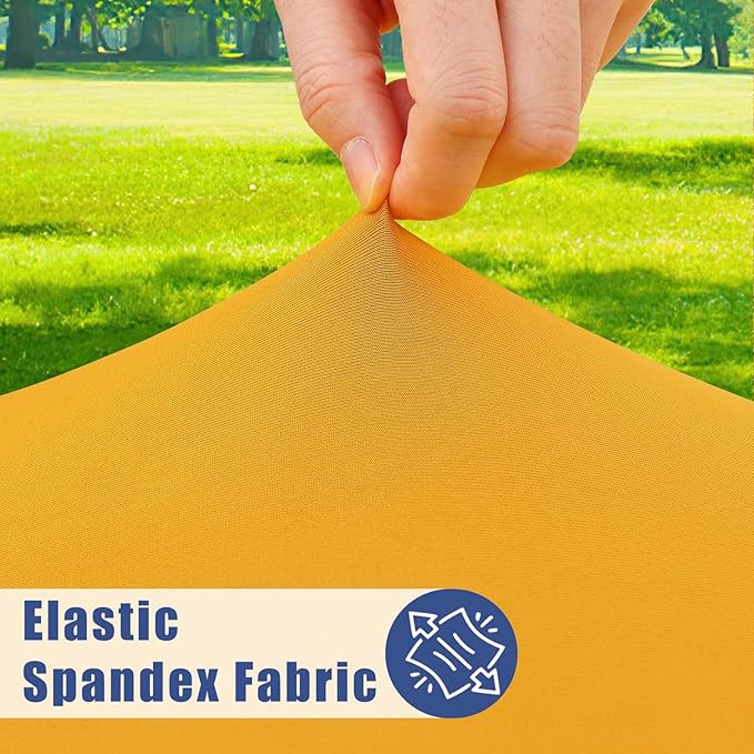 Spandex 6 Foot Rectangle Table Cloth 2 Pack, Elastic Fitted Tablecloths for Picnic, Stretch Washable Patio Table Cover for Outdoor, Camping, Banquet and Parties (Mustard Yellow, 30"x72")